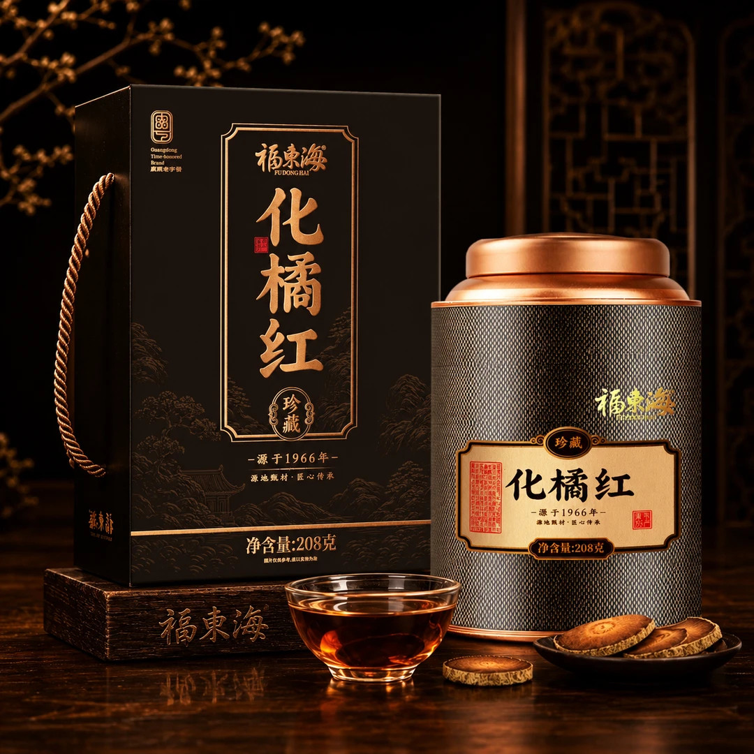 福东海化州正宗橘红片礼盒208g图片