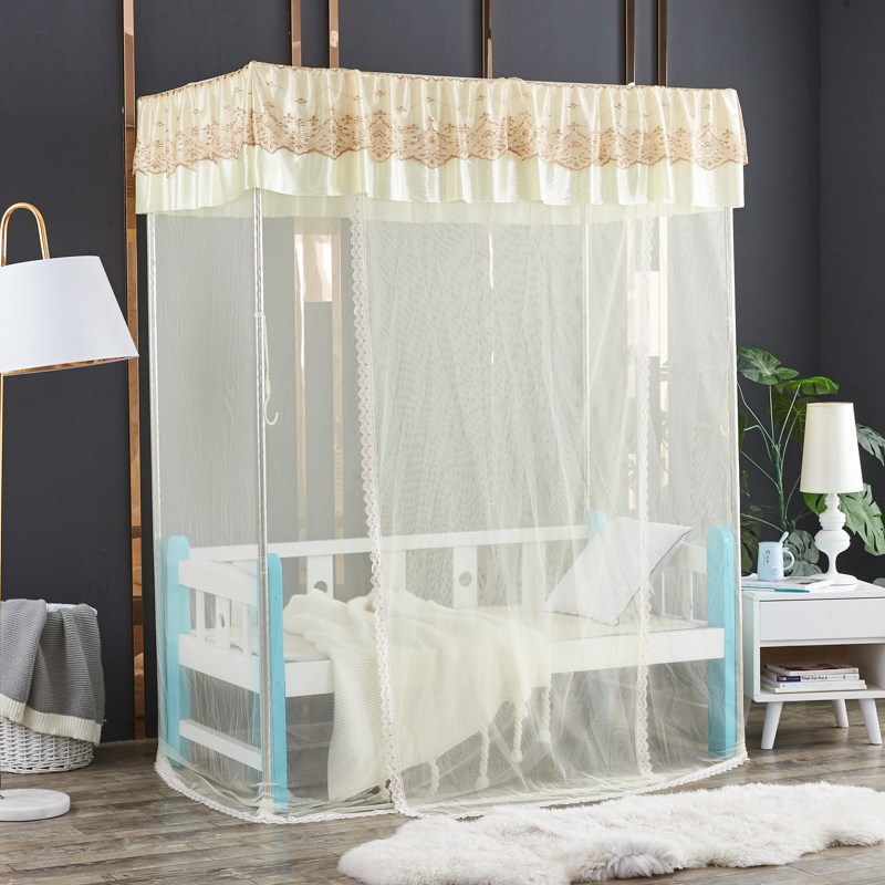 落地式儿童蚊帐男女孩公主粉色婴儿小宝宝1米单人床宫廷蚊帐1.2米