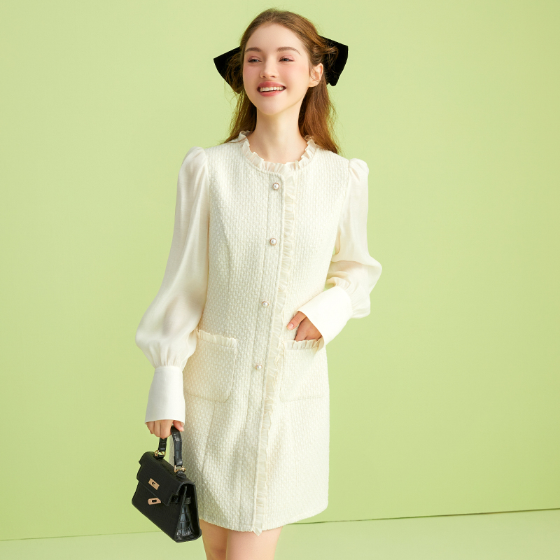 zklin法式小香风a字裙