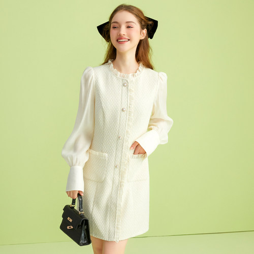 zklin法式小香风a字裙