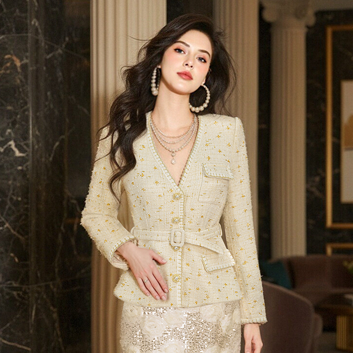 气质名媛女神范高端女装小香风外套重要场合轻奢设计师高级感上衣