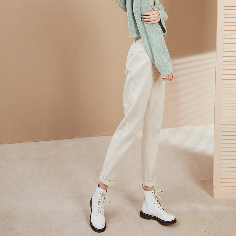 老爹哈伦牛仔裤子休闲九分萝卜一米五矮小个子女装2025春秋新款