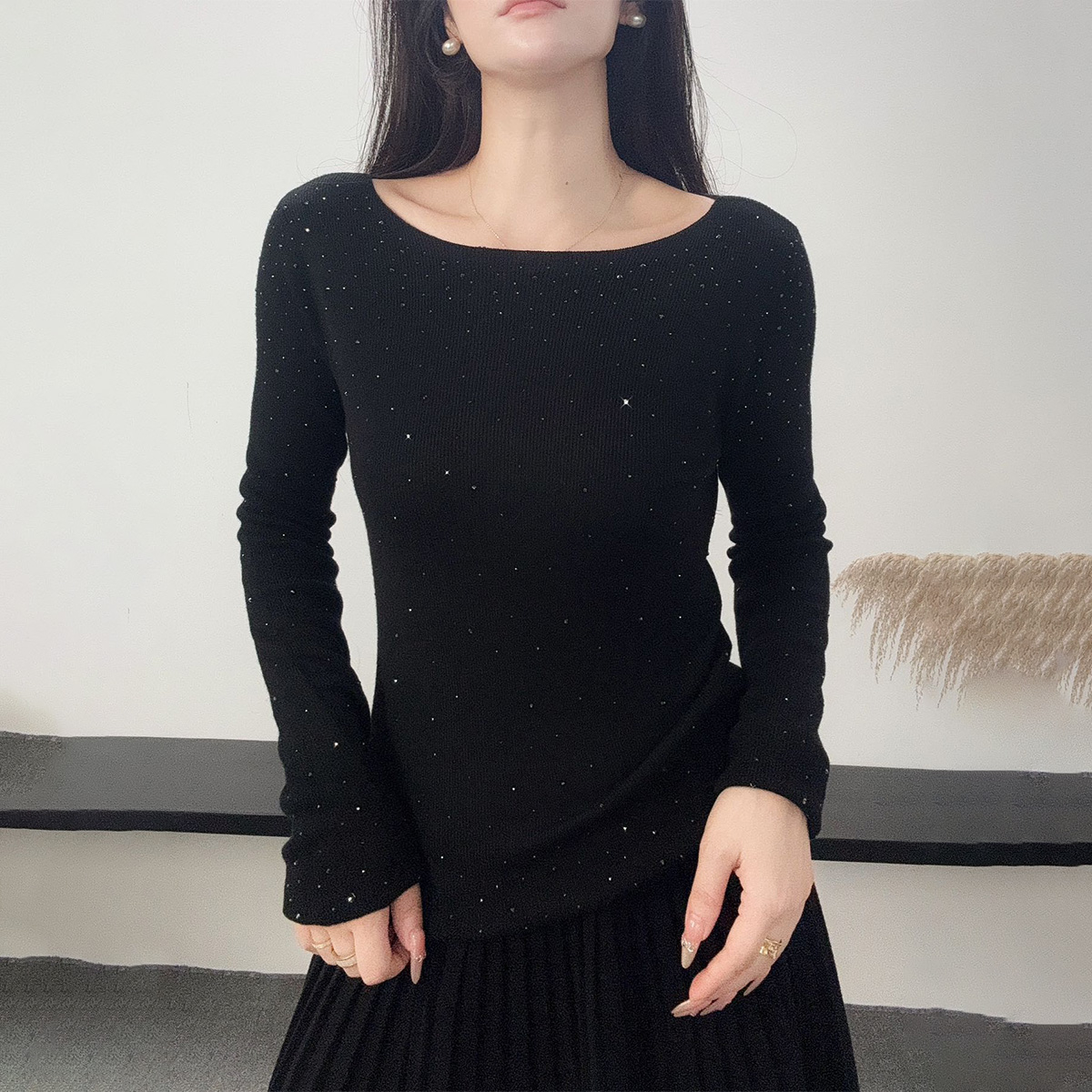 zk lin旗舰店品牌miu里miu气内搭打底羊毛衫针织衫上衣2025女新款