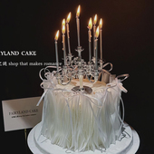 幻境之谜同款 简约复古烛台银蜡烛高级氛围感摆件威化糯米纸围边