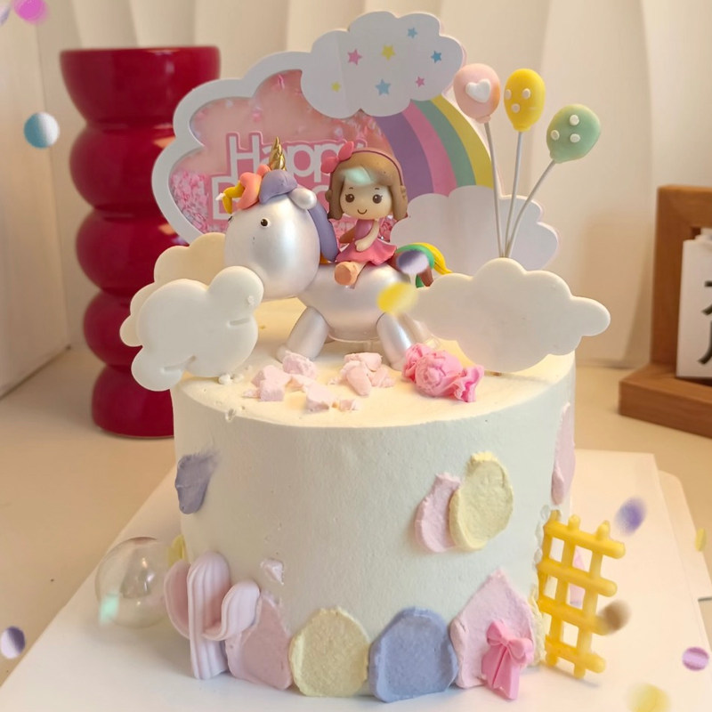 独角兽女孩公主女孩生日蛋糕装饰月亮木马云朵摆件甜品蛋糕装饰,节庆用品/礼品,蛋糕/烘焙装饰用品,淘宝优惠券,粉丝福利购,淘宝优惠卷