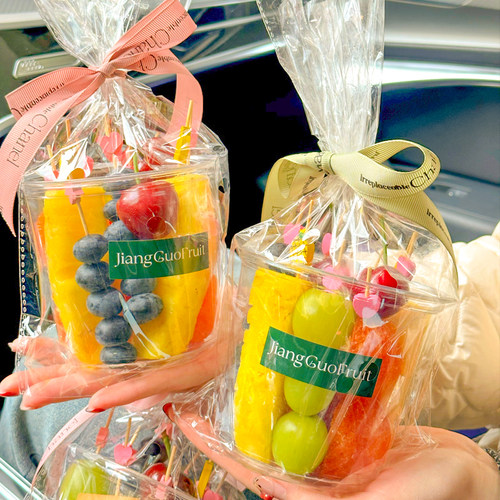 水果串串pet高透明杯子水果切杯