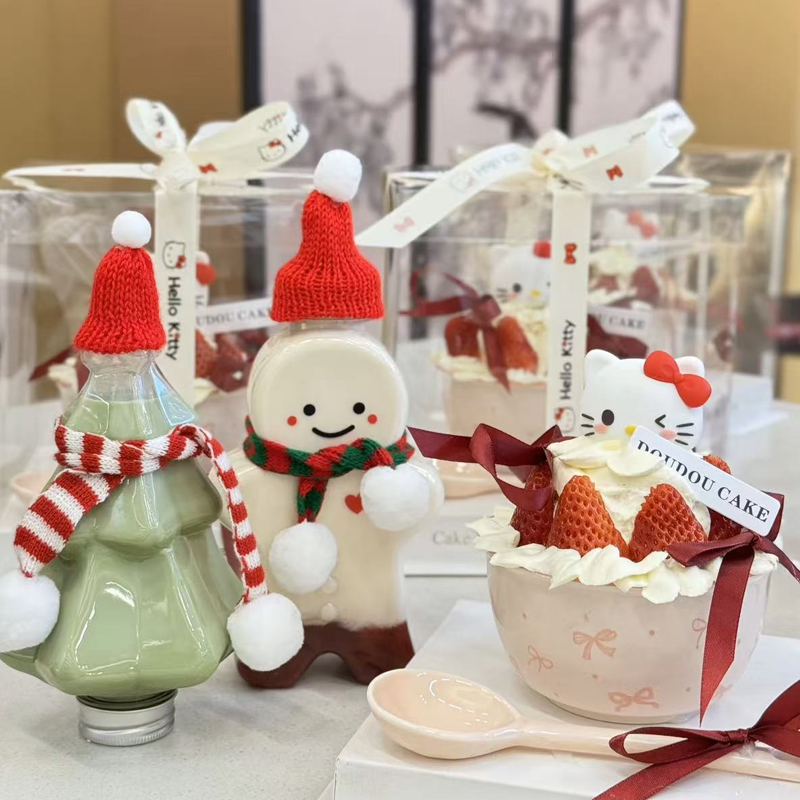 创意卡通圣诞姜饼人奶茶饮料