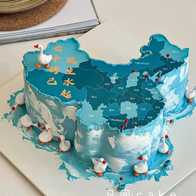男士生日三十鹅立蛋糕装饰