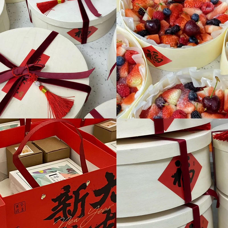 2025新年跨年家庭聚餐水果捞甜品圆木盒子蛋糕包装盒打包盒丝带,节庆用品/礼品,蛋糕/烘焙装饰用品,淘宝优惠券,粉丝福利购,淘宝优惠卷