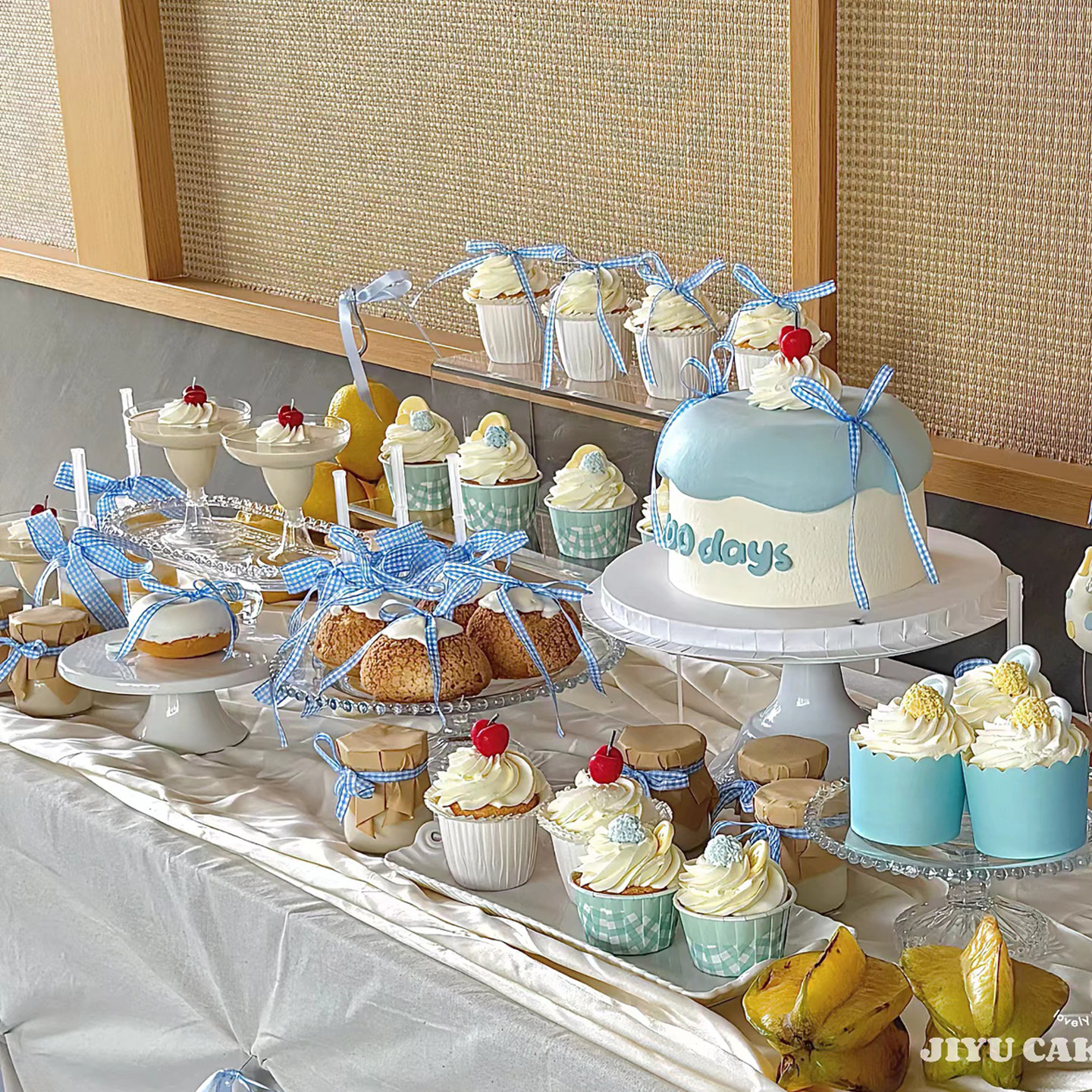 网红简约风韩系宝宝生日百日宴蛋糕装饰蓝色系甜品台纸杯推推乐,节庆用品/礼品,蛋糕/烘焙装饰用品,淘宝优惠券,粉丝福利购,淘宝优惠卷