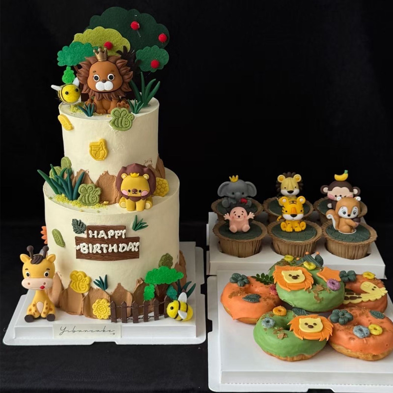 网红儿童生日蛋糕装饰卡通软胶鲍勃阿周岁猴子长颈鹿摆件插件插牌,节庆用品/礼品,蛋糕/烘焙装饰用品,淘宝优惠券,粉丝福利购,淘宝优惠卷