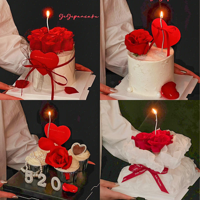 2.14情人节雪梨纸花束蛋糕装饰围边丝带玫瑰花卡片插件装扮,节庆用品/礼品,蛋糕/烘焙装饰用品,淘宝优惠券,粉丝福利购,淘宝优惠卷