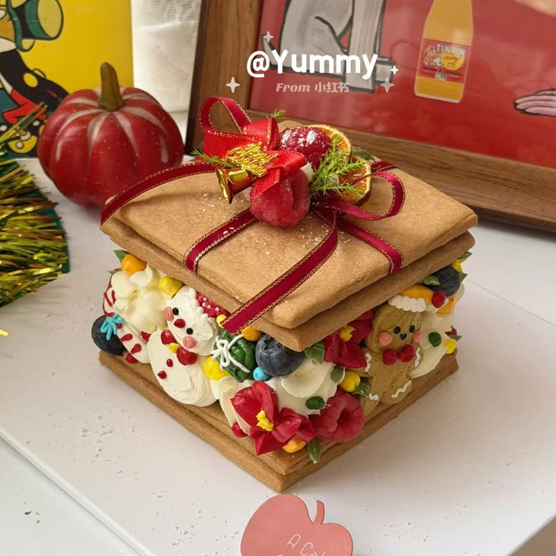 网红款可爱圣诞主题甜品蛋糕装饰惊喜曲奇饼干盒子包装盒蛋糕丝带,节庆用品/礼品,蛋糕/烘焙装饰用品,淘宝优惠券,粉丝福利购,淘宝优惠卷