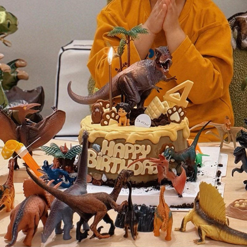 男孩生日蛋糕装饰摆件恐龙