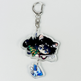 【双面夹层】鬼灭之刃周边富冈义勇钥匙扣亚克力书包挂件谷子