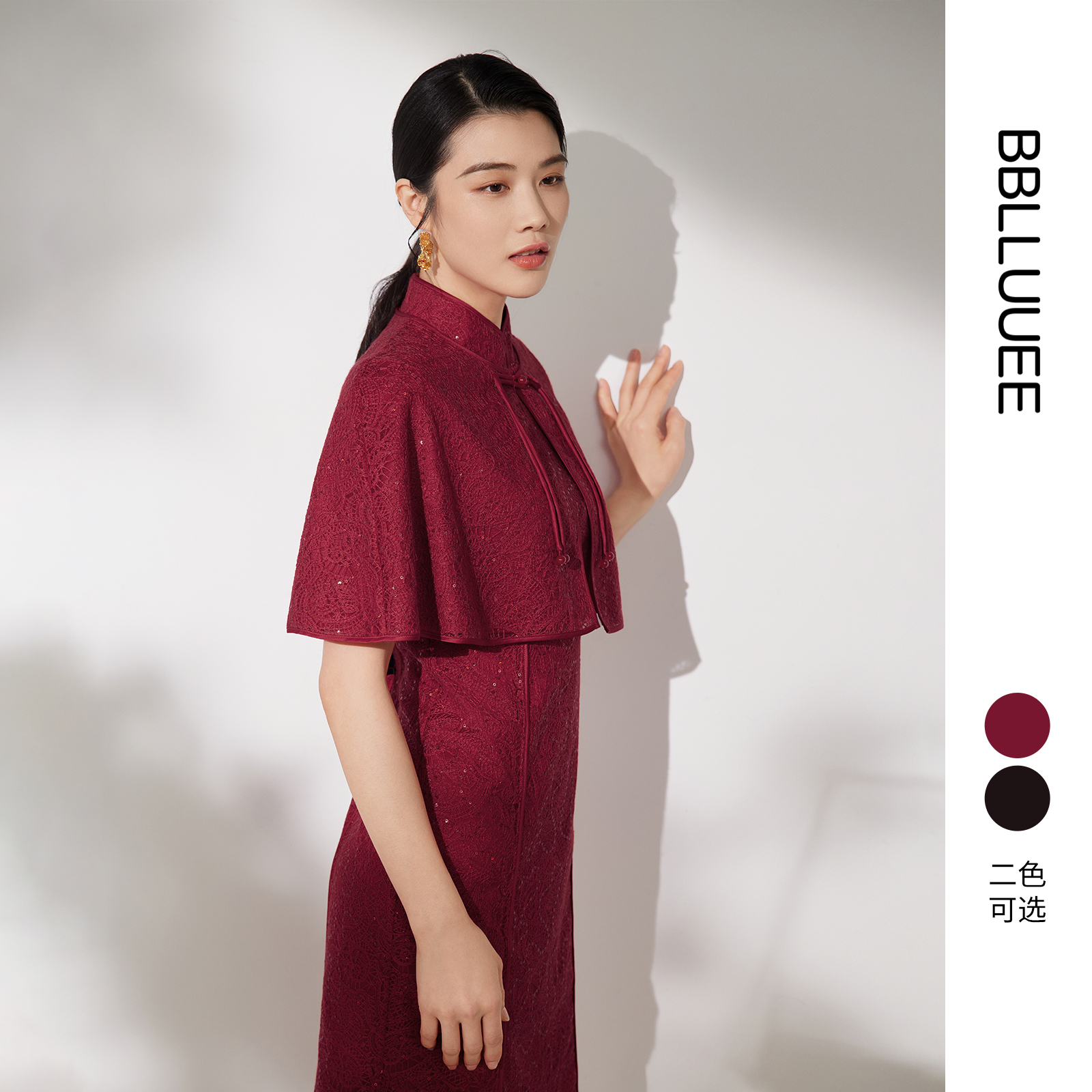 东方感礼服套装  重工刺绣 蕾丝连衣裙