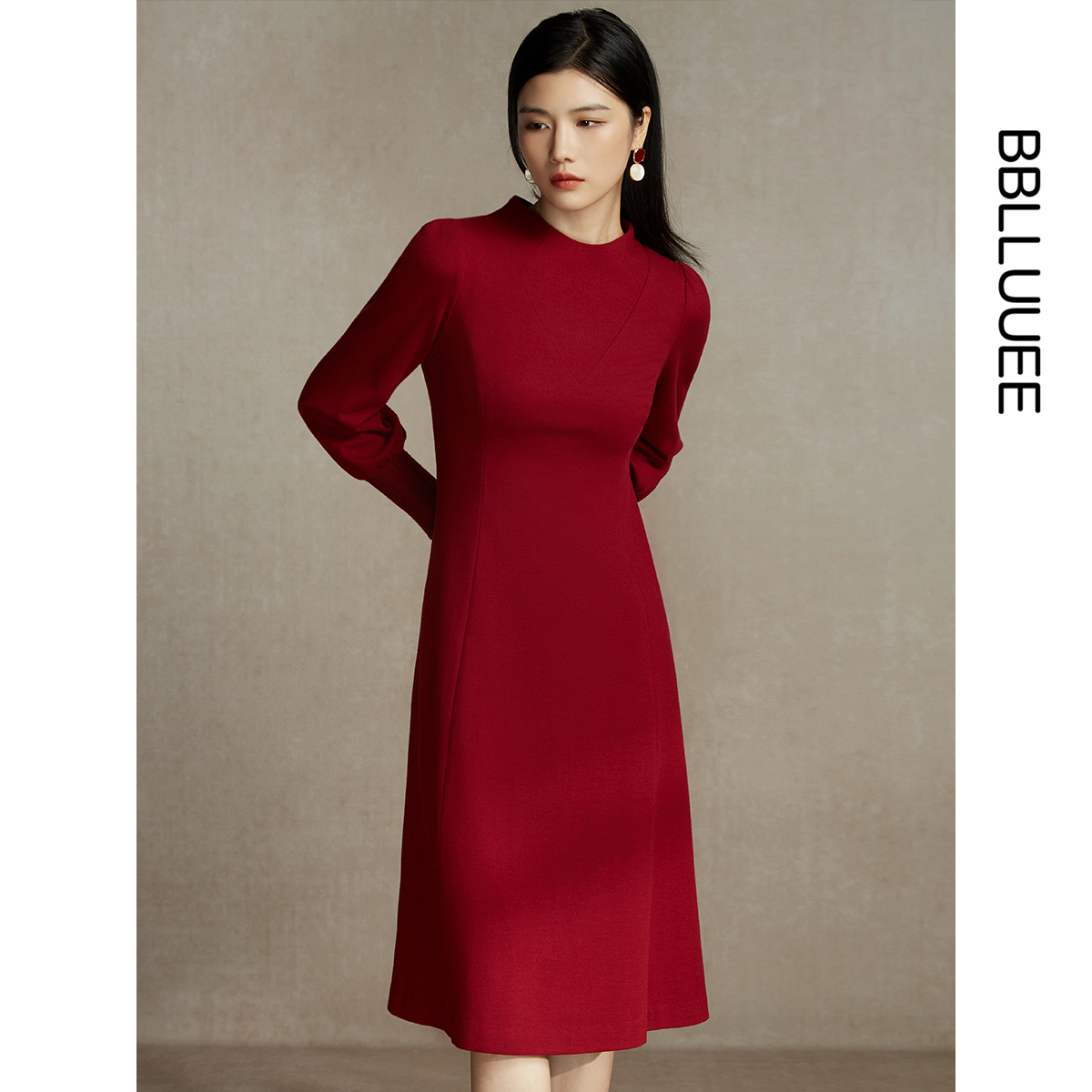 优雅百分百绵羊毛针织裙