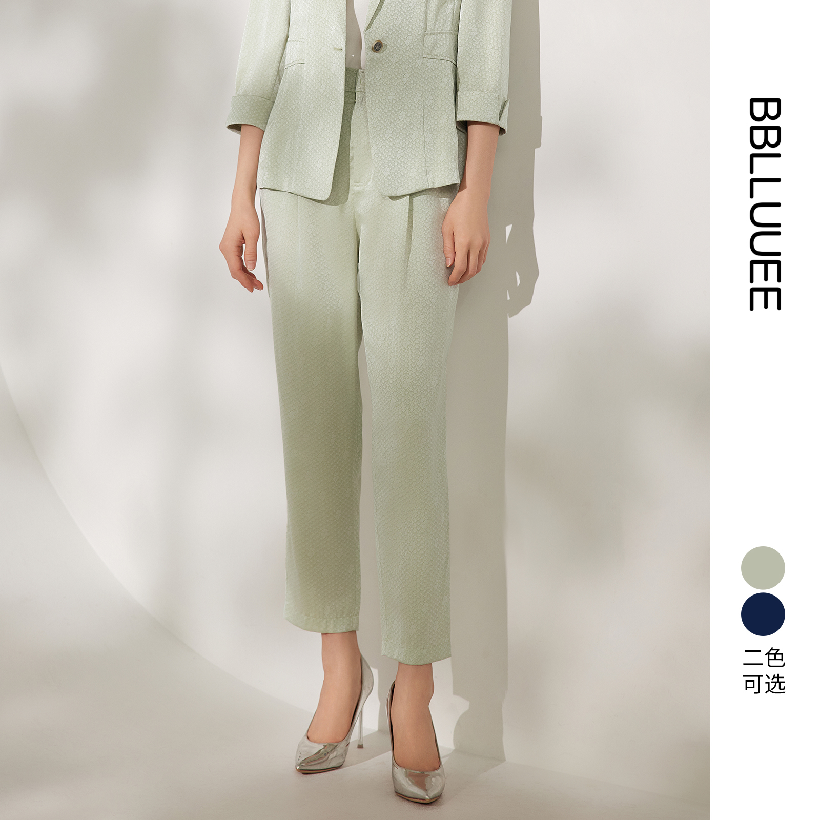 商场同款 东方瓦纹新构 暗纹提花小脚裤