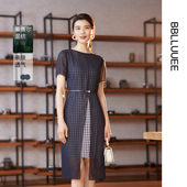 复古柔纱真两件套连衣裙 粉蓝衣橱2025夏装 商场同款 BBLLUUEE