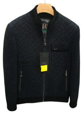 特价秋冬新款卡彬罗男装摇片工艺加棉羊绒羊毛立领夹克/茄克2326