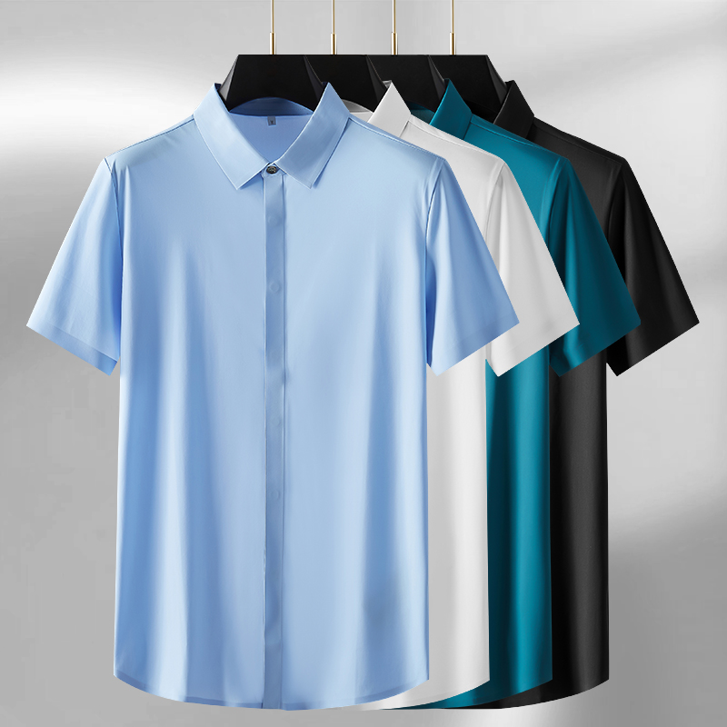 无痕华素坊方领短袖商务休闲衬衫