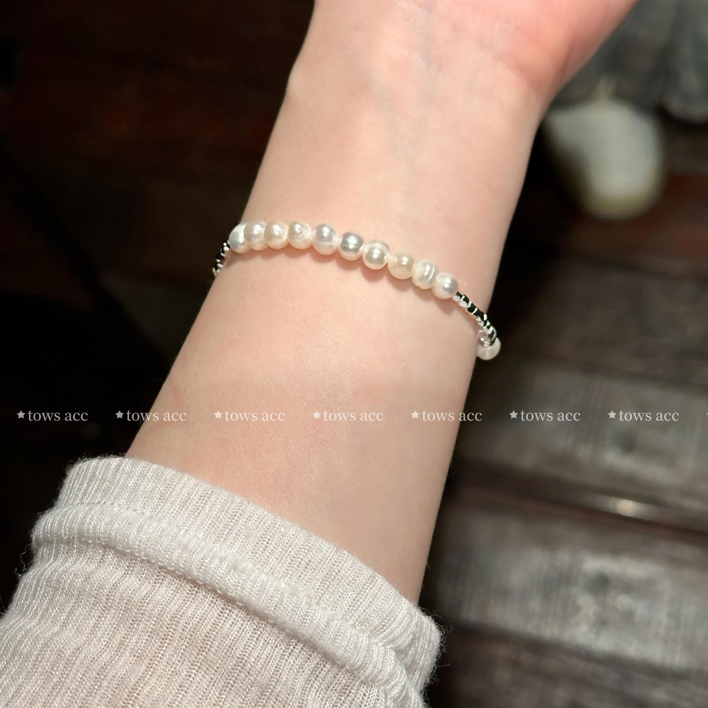 tows碎银珍珠手链女小众精致手串