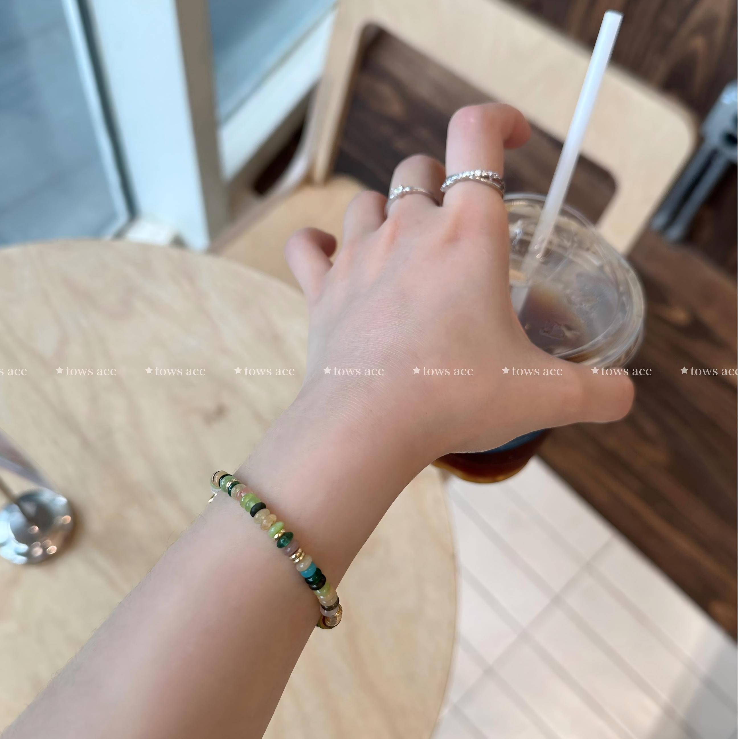 天然石彩色多巴胺串珠手链