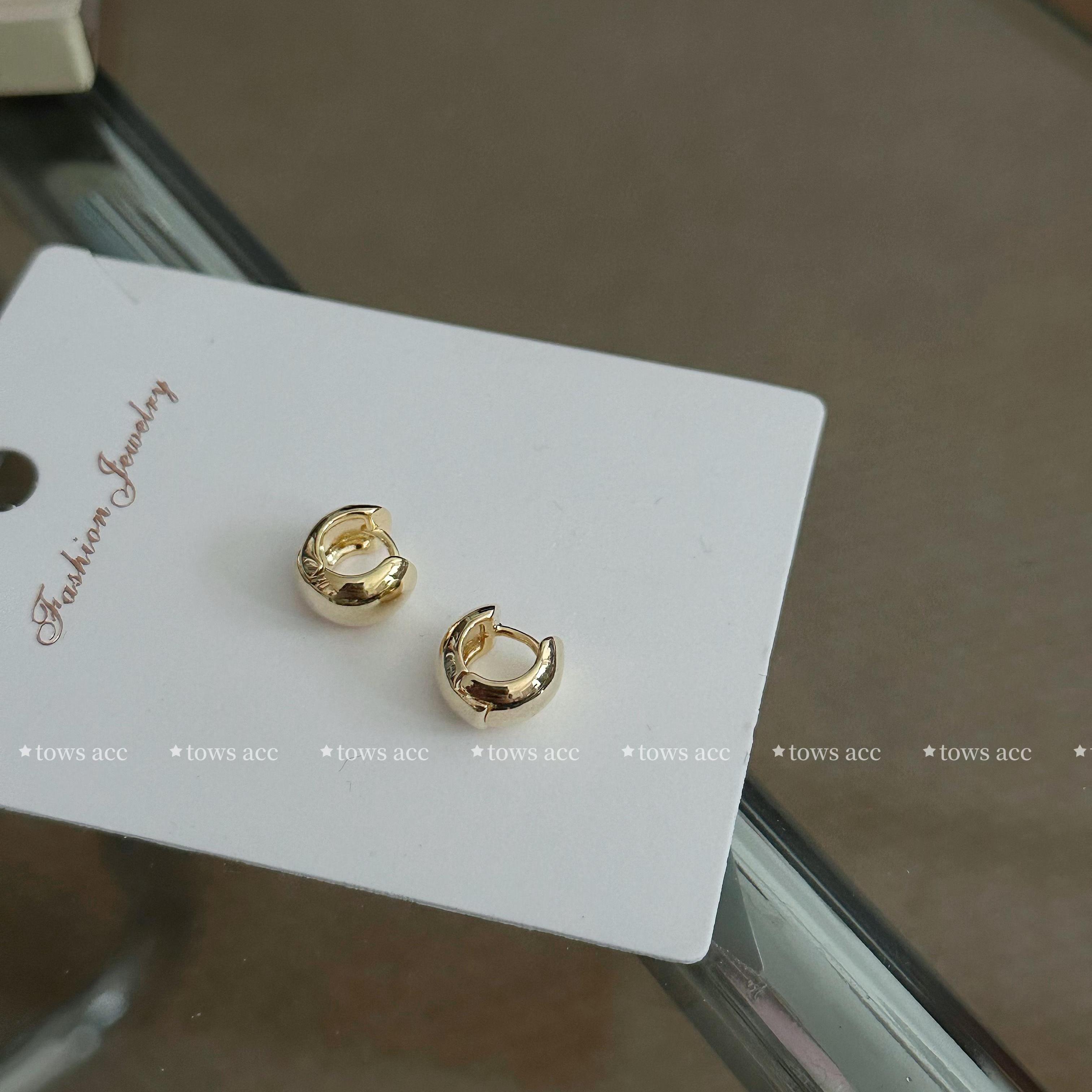 冷淡风金属素圈耳环女新款