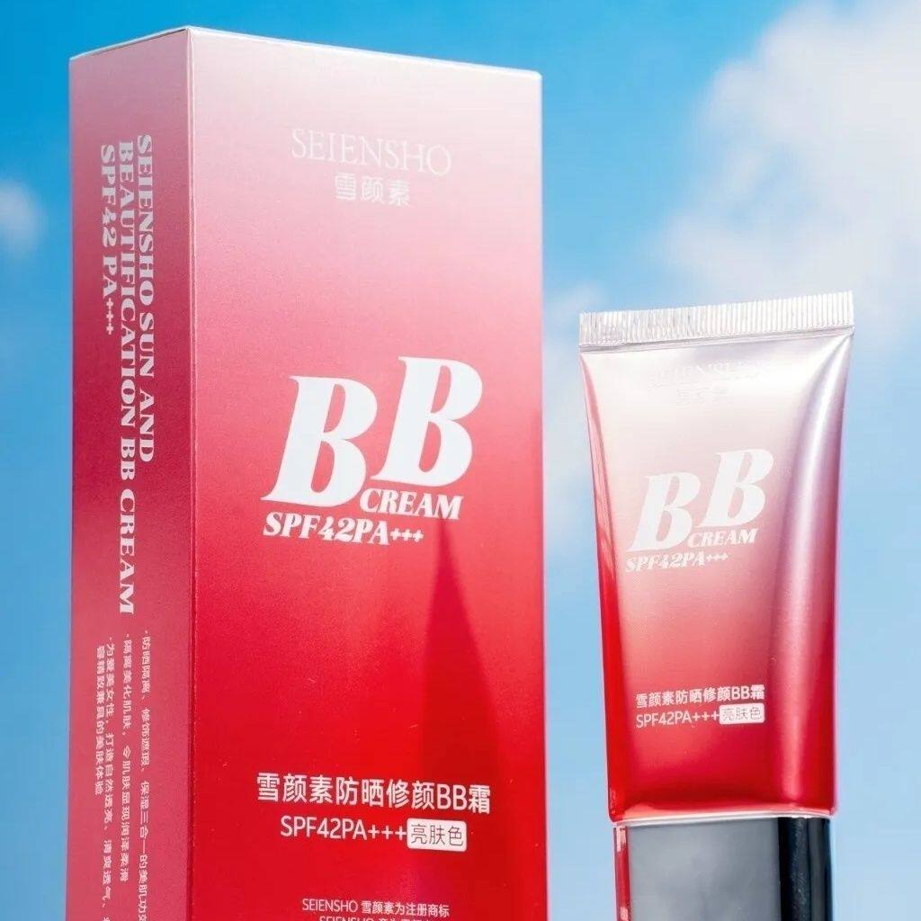 专柜正品SEIENSHO雪颜素富勒烯美肌焕颜红色BB霜50g含白皙因子
