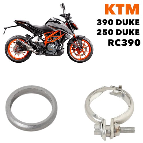 适用KTM 250 390 DUKE RC390改装排气管石棉垫石墨环密封固定卡箍