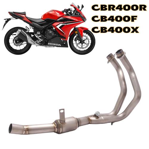 适用本田CBR400R CB400F CB400X改装排气管前段原厂口径不锈钢钛