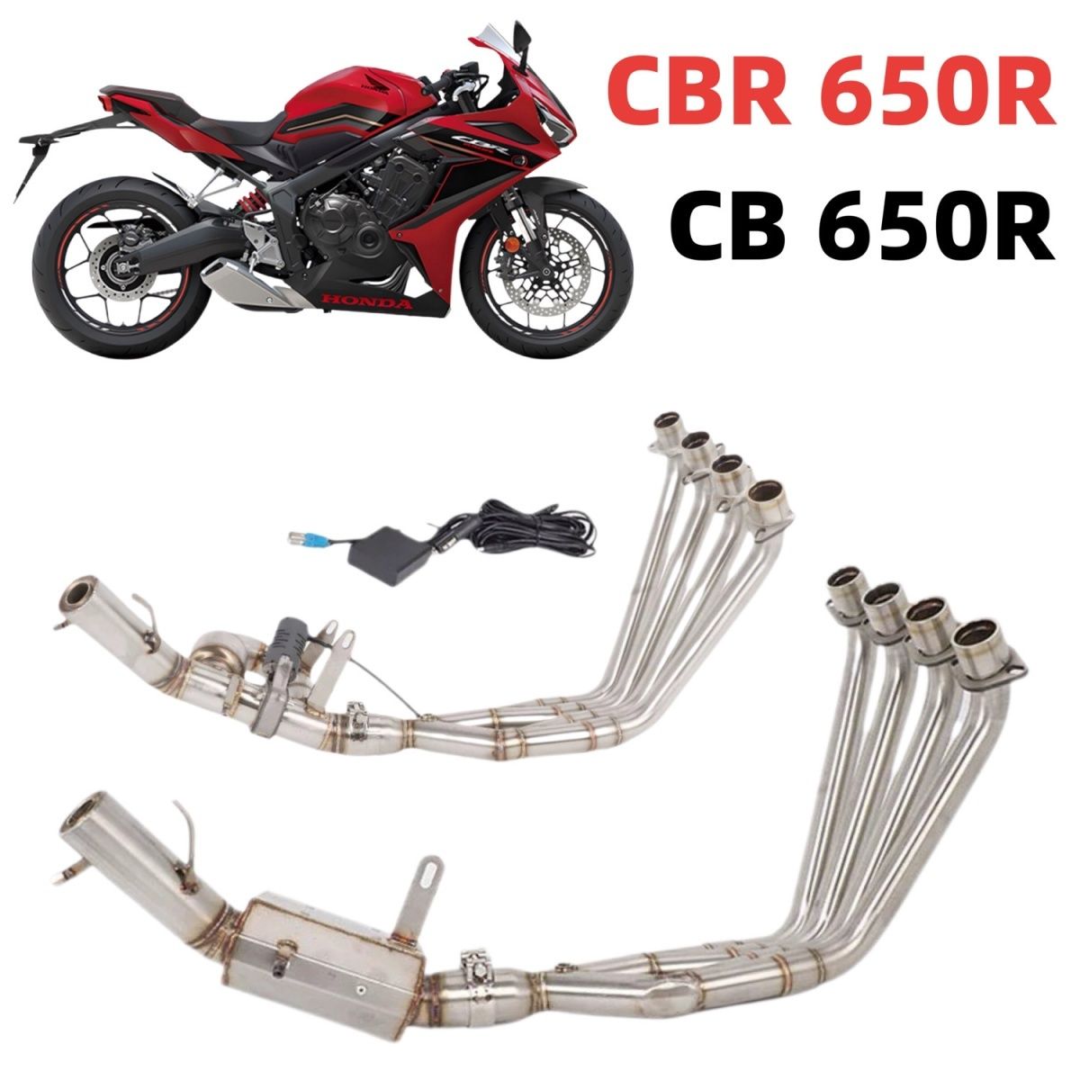 适用本田CBR650R CB650R改装排气管原厂外观全段回压鼓阀门可变声