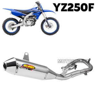 适用雅马哈YZ250F越野改装排气管FMF全段不锈钢镀铬亮面美观升级