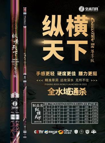 皇禾钓具纵横天下湖库尊享版传统炮竿休闲竿长竿精准打窝