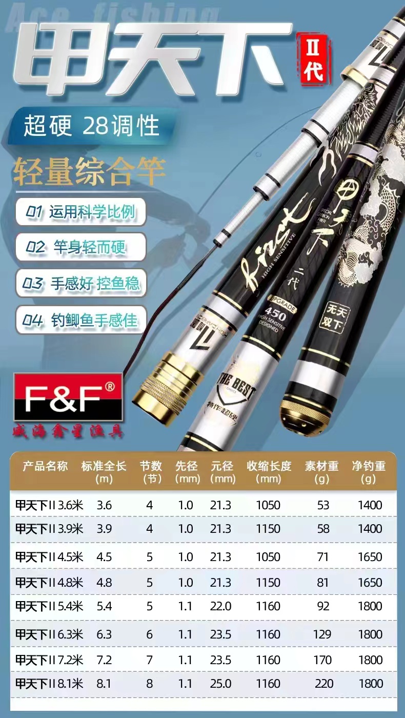 鑫星 甲天下一代二代超轻竞技竿黑坑偷驴竿休闲野钓竿野钓钓鱼