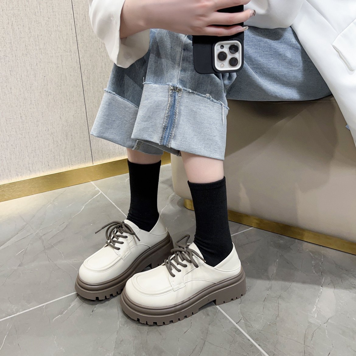 欧洲站新款韩版时尚百搭乐福鞋女单鞋,女鞋,深口单鞋,淘宝优惠券,粉丝福利购,淘宝优惠卷