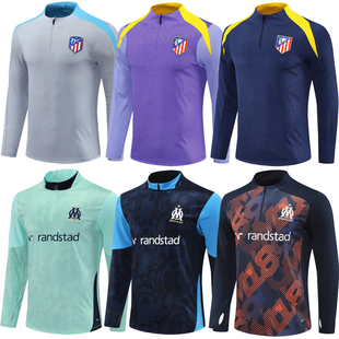 马竞马赛半拉链足球训练服秋冬卫衣夹克外套风衣短袖儿童足球衣服