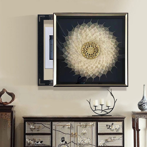 新中式电表箱装饰画实物立体高级