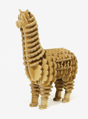羊驼纸制工艺品手工DIY创意拼装动物亲子教育客厅书房摆件装饰品