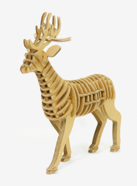 梅花鹿纸制工艺品手工DIY创意拼装动物亲子教育饰品客厅书房摆件