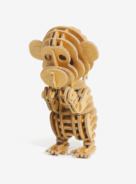 十二生肖猴纸制工艺品新年礼物DIY创意拼装动物亲子教育饰品摆件