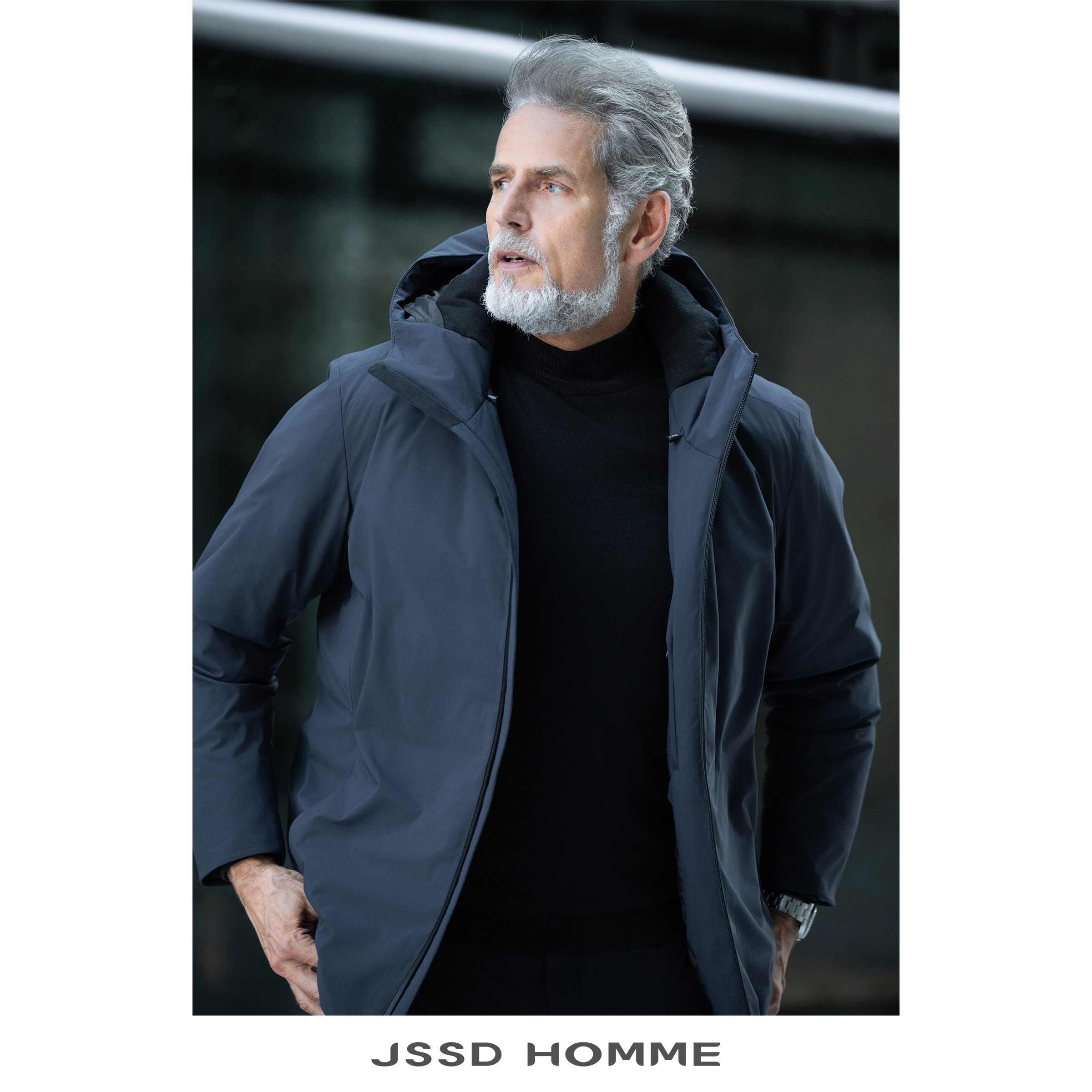 JSSDHOMME白鹅绒连帽羽绒外套