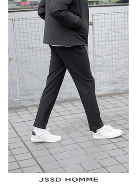 JSSD HOMME 冬季加厚休闲裤男士抗菌发热通勤休闲直筒长裤男新款