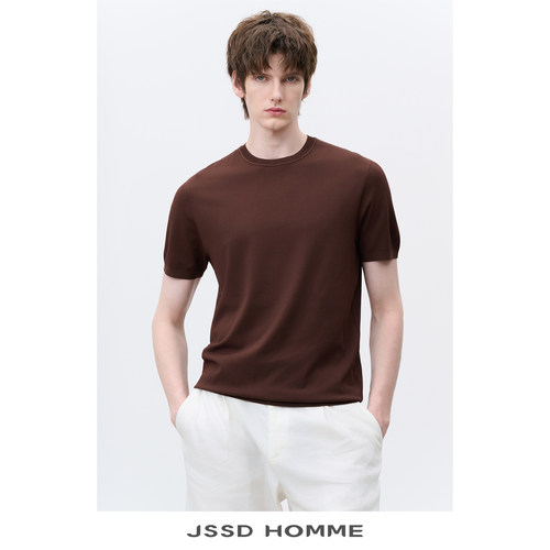 JSSDHOMME伊力特圆领短袖针织T