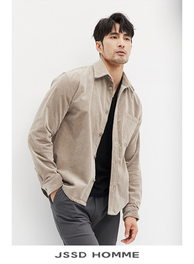 JSSD HOMME 莫代尔长绒棉男款灯芯绒外套春秋季衬衫款夹克男外套