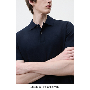 JSSD HOMME 夏季新款新疆长绒棉男士翻领POLO衫休闲短袖男款上衣