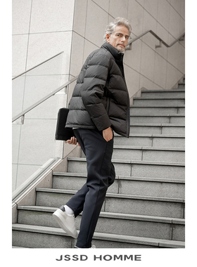 JSSD HOMME 排骨羽绒男士拒水白鹅绒羽绒服男款立领羽绒服外套男