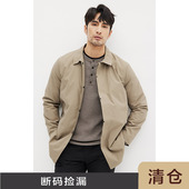 男士 春秋季 商务绅士中长款 风衣修身 JSSD 翻领风衣外套男款 HOMME