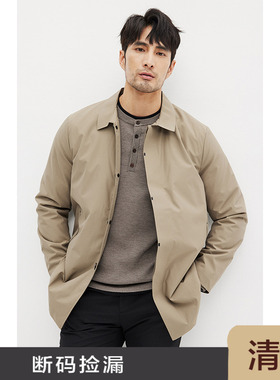 JSSD HOMME 春秋季男士商务绅士中长款风衣修身翻领风衣外套男款