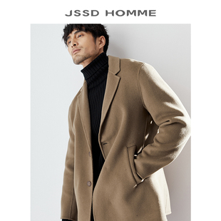 HOMME 中长款 冬季 双面呢纯羊毛大衣男款 毛呢大衣外套男 新款 JSSD